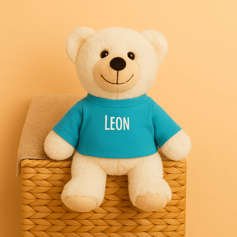 Teddy „mein treuer Freund“ mit Namen - Personalisierte Babygeschenke Kuscheltier